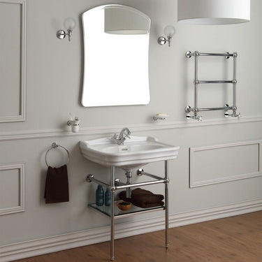 EVIVA Daniella 28 Inch Italian Ceramic Console Sink with Brass Stand Bathroom Vanity Eviva